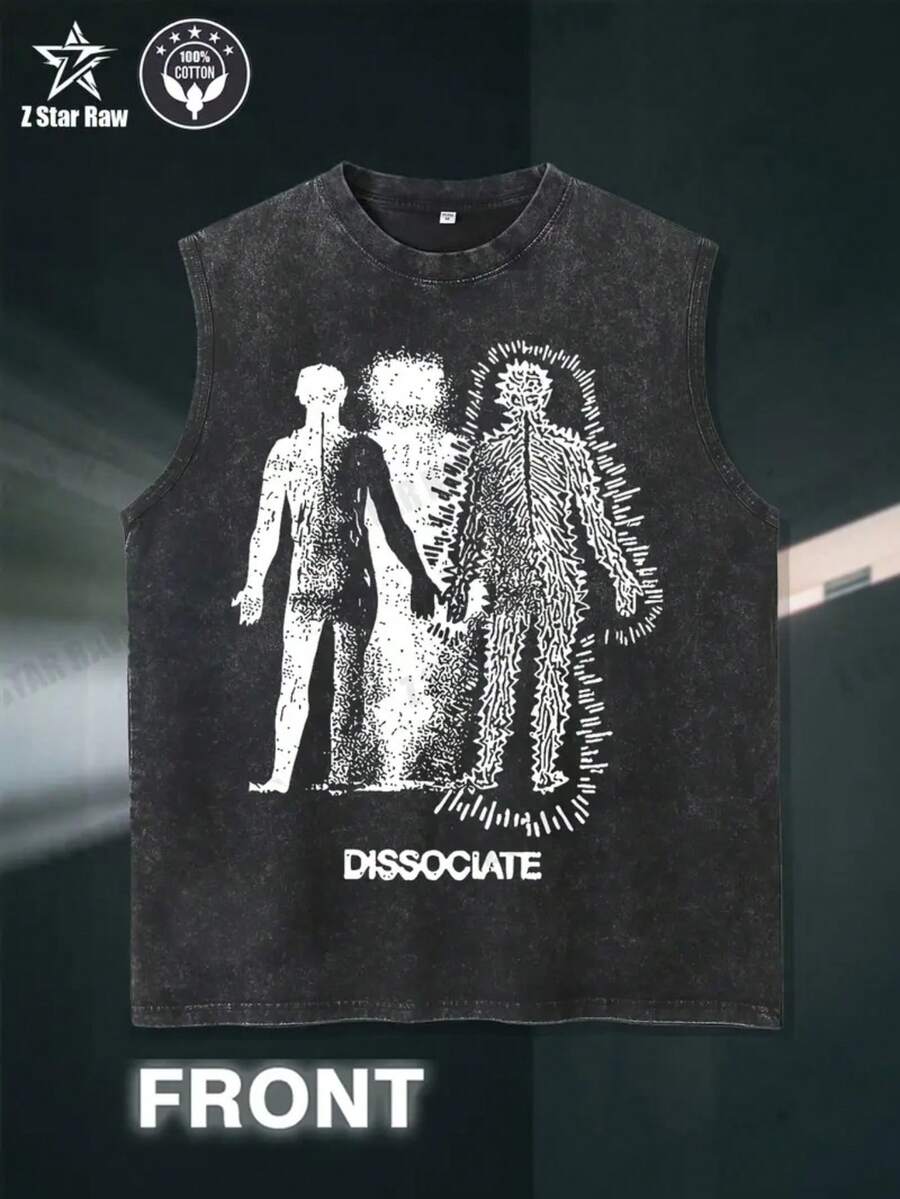 Tank Top Muscle - Men's American Washed Vintage Cotton Fitness