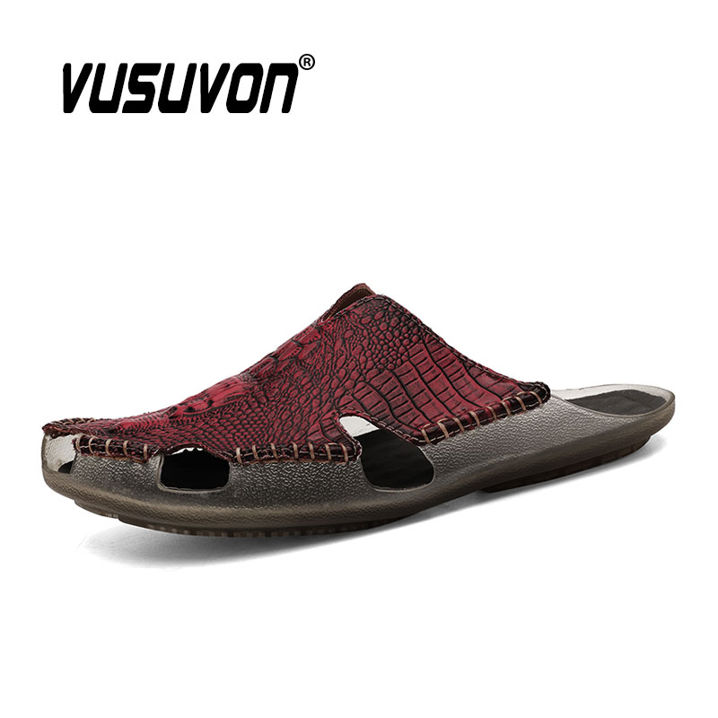 Flip Flop Leather Men - Men Slides Genuine Leather Slippers Loafers