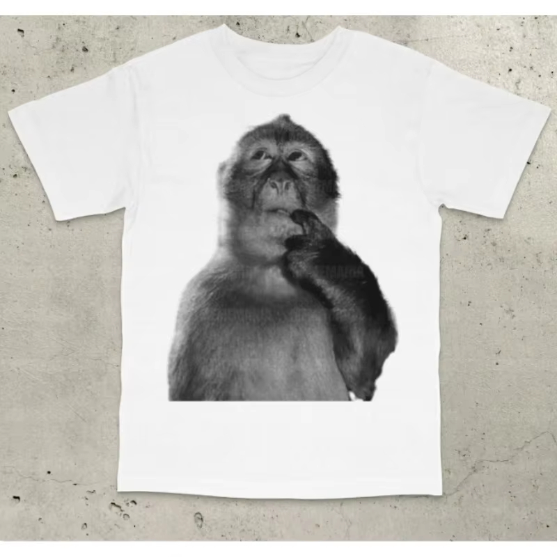 Thinking Monkey Graphic T-Shir - Tee Graphic Print ulasan dan harga