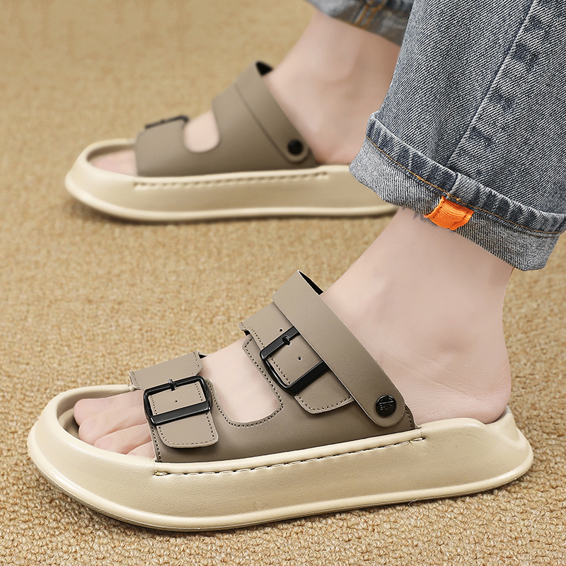 Men Sandals Leather Luxury Hig - Flip Flop Leather Men ulasan dan harga