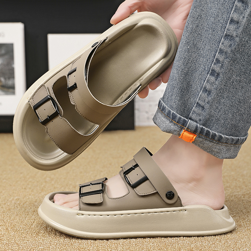 Men Sandals Leather Luxury Hig - Flip Flop Leather Men ulasan dan harga