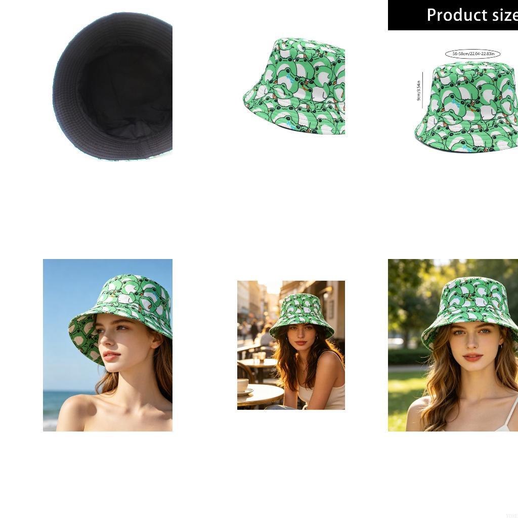 Packable Frogs Print Bucket Ha - Packable Hat Nylon ulasan dan harga