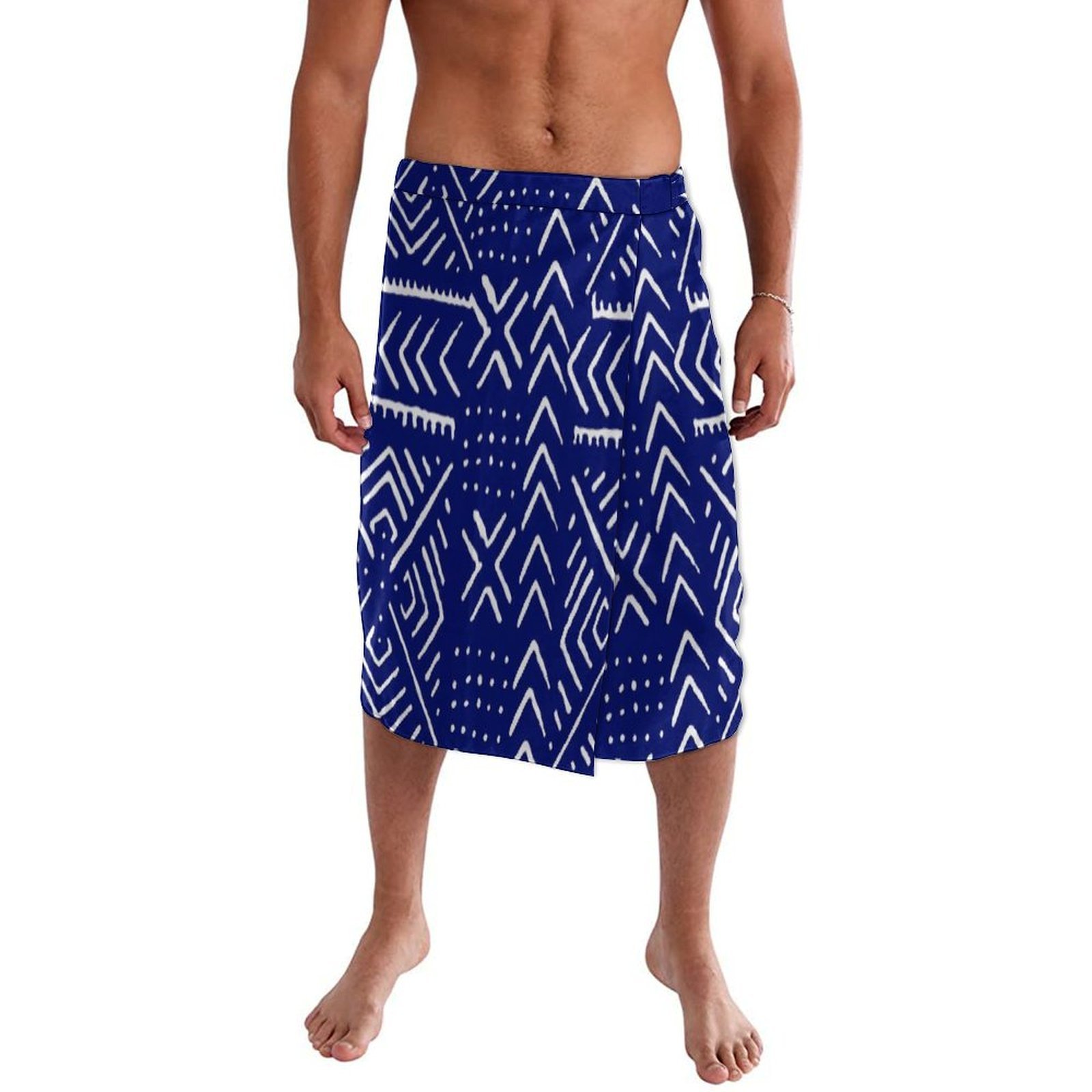 Blue Floral Polynesian Beach W - Sarong Men Wrap ulasan dan harga