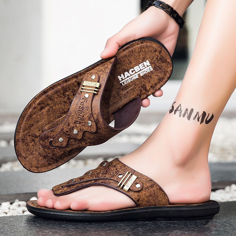 2026 New Men's Flip Flops Genu - Flip Flop Leather Men ulasan dan harga